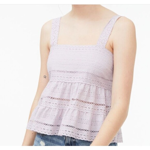 Aeropostale NWT Eyelet Tiered Cropped Babydoll Top XL - Picture 1 of 4